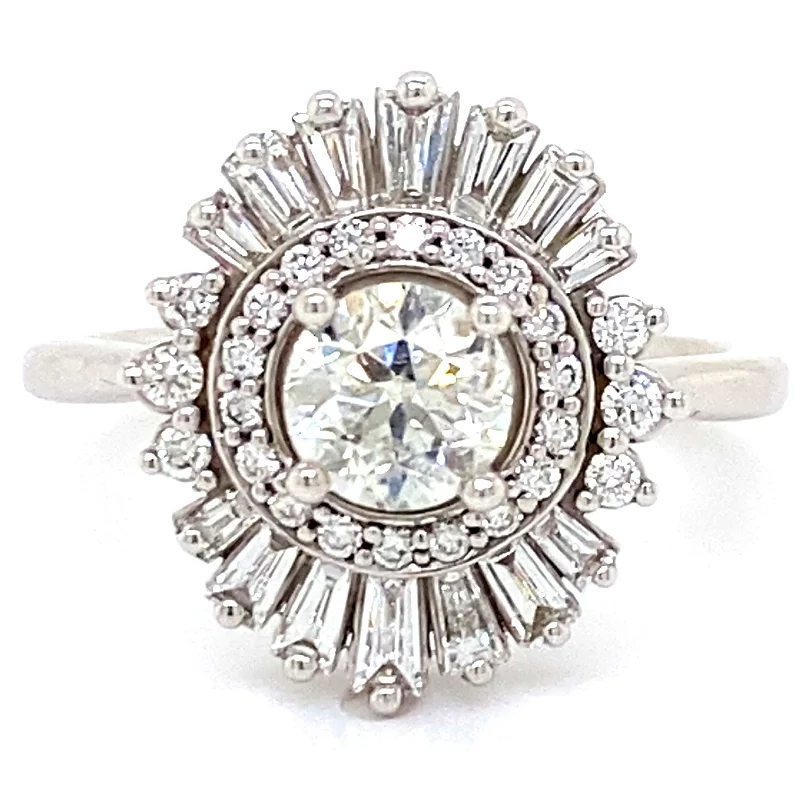 Vintage Style Diamond Semi-Mount Engagement Ring