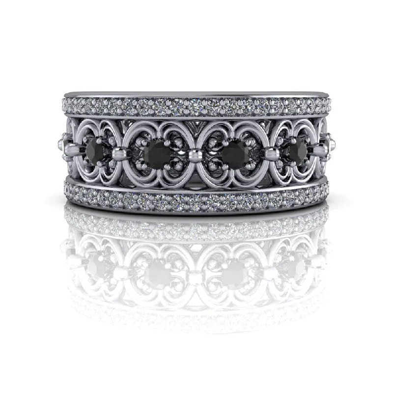 1.00 ctw Black Diamond Anniversary Ring