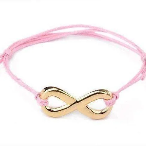 Pink and Gold Tone Infinity Friendship Bracelet for Women or Teen