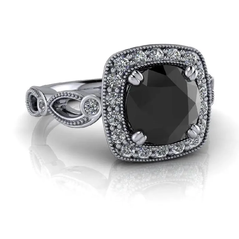 Black Diamond Engagement Ring 1.75 CTW