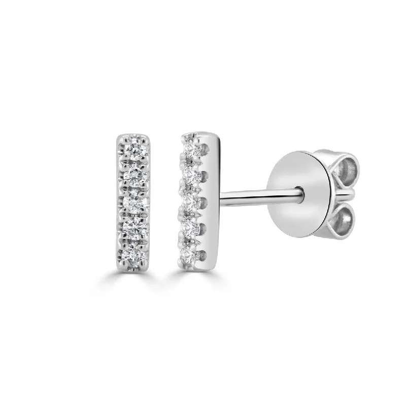 Joelle Diamond Bar Earrings 14K Gold