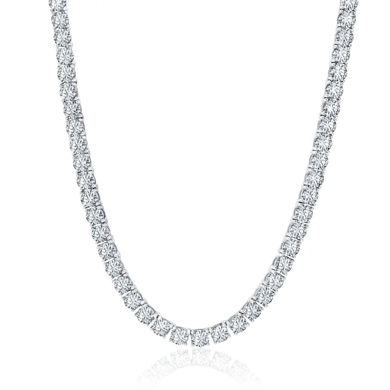 Luxe Layers Sterling Silver 4MM Round Cubic Zirconia 18-inch Tennis Necklace