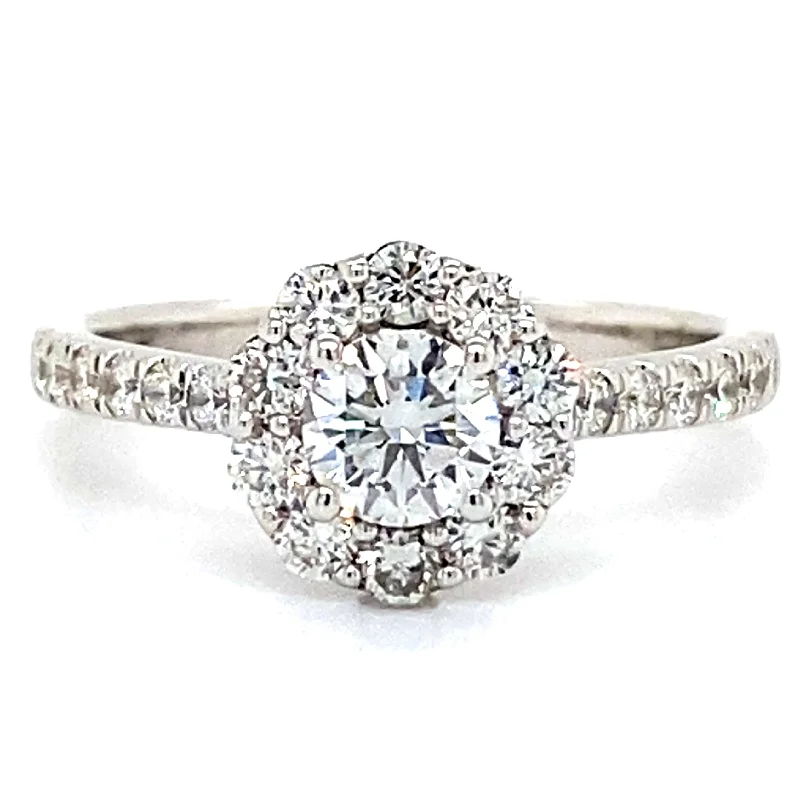 Round Lab Grown Diamond Engagement Ring with Halo