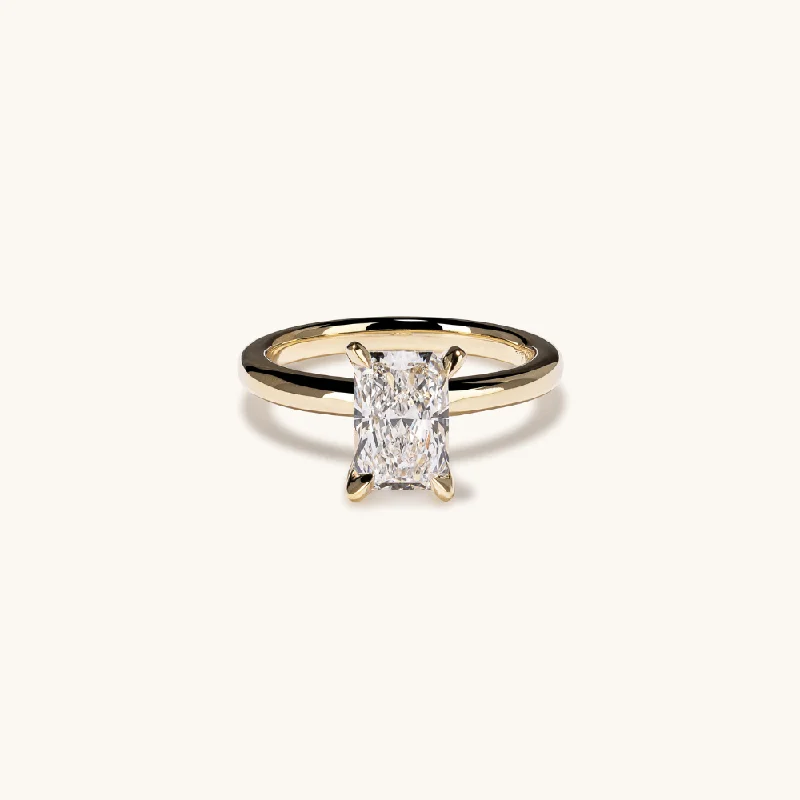 Radiant Lab Diamond Solitaire Engagement Ring