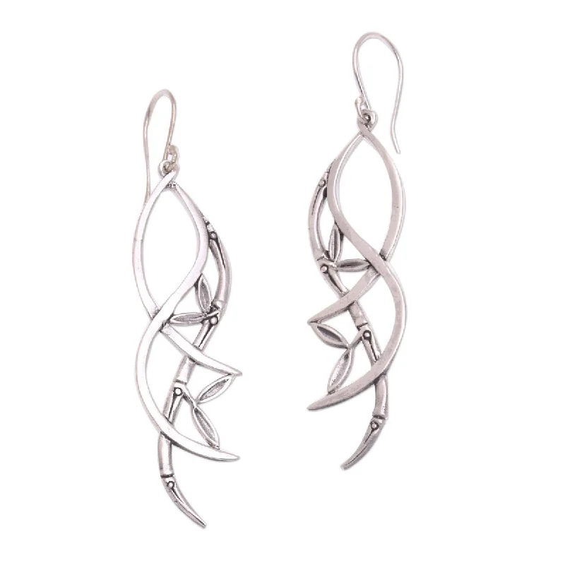 NOVICA Harmony Branches, Sterling silver dangle earrings - 2.6*0.6