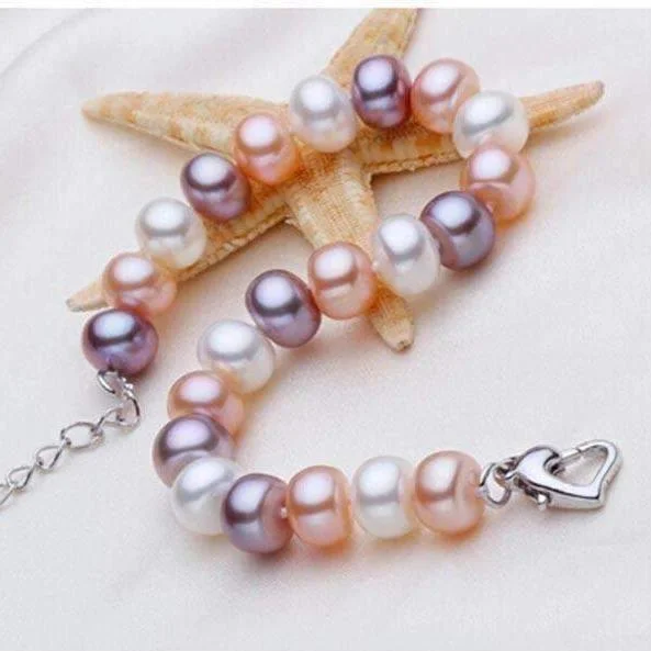 Multi-Color Pastel Genuine Freshwater Pearl Bracelet