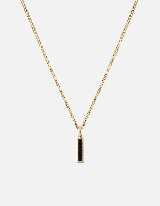 Slim Totem Onyx Necklace, Gold Vermeil