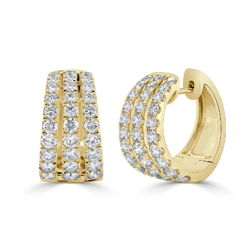 Joelle Diamond Huggie Earrings 14K Gold