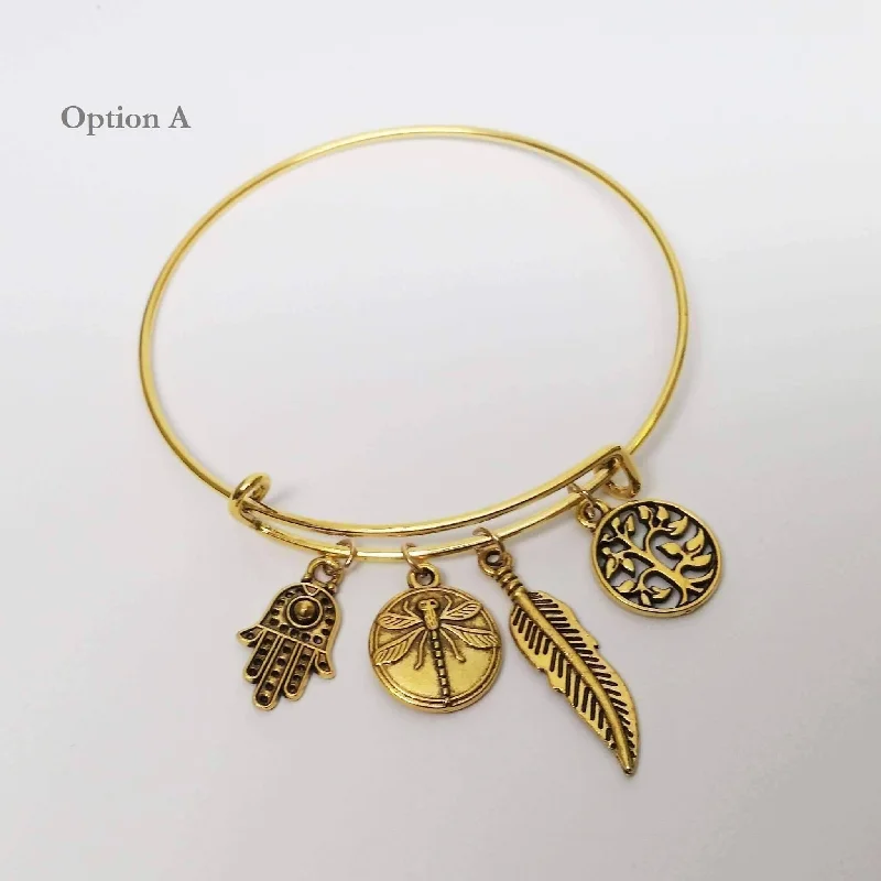 Your Golden Charms Bangle Bracelet